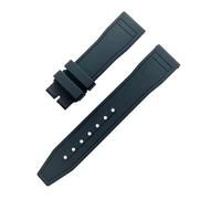 XTVKFWJAB Weiches, wasserdichtes Uhrenarmband aus natürlichem Fluorkautschuk FKM, kompatibel mit EUR-Armband Big Pilot's Top Gun 20 mm 21 22 für(Black)