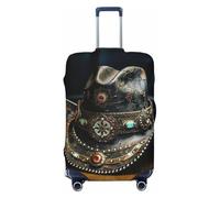 XTYGETY American West Rodeo-Hut-Aufdruck, Gepäckabdeckung, Kofferabdeckung, passend für 45,7 - 81,3 cm große Koffer, Reiseutensilien, Schwarz , M