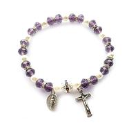 Xuancai Kreuze Rosenkranz Perlen Armband Christus Kruzifix Kreuze Armband Für Männer Frauen Hochzeit Katholischen Schmuck Religiöse Kreuz Armbänder Für Frauen
