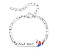 XUANPAI Baby Armband mit Namen Taufarmband Mädchen Junge - Personalisierte Namensarmband mit Gravur Kinderarmband mit Telefonnummer Individuelle Armbänder für Geburt Taufe Geschenke Silber Einhorn