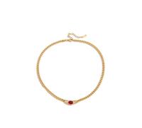 Xuanxi Halskette mit kubischem Zirkonia-Anhänger mit sicherem Karabinerverschluss, Edelstahlkette, Schmuck, Freund, zierliche, minimalistische Kette, Einheitsgröße, Wie beschrieben, Wie beschrieben