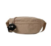 Xuanxi Taschen für Damen, Crossbody-Hüfttasche, Brusttasche für Teenager, Erwachsene, Cord, Bauchtasche, große Kapazität, Sporttasche, vielseitige Reise-Gürteltasche, khaki, With pendant