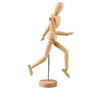 XUBX Gliederpuppe aus Holz, 33cm Holzpuppe Menschlicher Körper Mannequin mit Ständer, Verstellbare Glieder Puppe, Zeichenpuppe, Bewegliche Modellpuppe Für Anfänger, Profis und Künstler