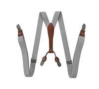 XUELUMEI Hosenträger Suspender Hosenträger Für Damen, 4 Clips, Y-Rücken, 2,5 cm Breit, Verstellbar, Elastisch, Jeans-Hosenträger, Damen-Hosenträger Für Hochzeitsfeier, Veranstaltung, Grau
