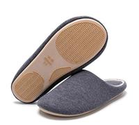 XUEMML Baumwoll-Leinen-Hausschuhe Für Alte Männer, Japanische rutschfeste Senioren-Baumwoll-Hausschuhe, Mutterschaft Weicher Boden Haushalt Geräuschlos Innen Hausschuhe(Grey,40/41 EU)