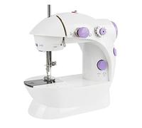 XUEQI Elektronische Nähmaschine, Mini-Nähmaschine, tragbar, mit Fußpedal, halbautomatisch, Einzelfaden-Doppelnadel-Maschine, Modell 202