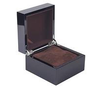 XUJIAN Schwarz lackiert, aus hochwertigem Holz, Marke für Uhrenbox, quadratische Box, Schwarz