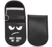 XUKEY 2 Stück Keyless Go Schutz Autoschlüssel Hülle RFID Schutz Autoschlüssel Tasche mit Schlüsselanhänger Schlüsseletui mit Schlüsselbund Car Key Safe