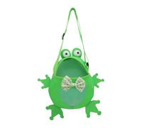 Xummpxuk Kleine Netz-Strandtasche, Sandsieb, Muschelsammeltasche, verstellbare Froschform, tragbare Tragetasche zum Sammeln, für Kinder, Mädchen, Outdoor, Urlaub, Muscheln, Reisen, Fliege