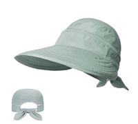 Xusxes Sonnenhut für Damen, Sonnenschutz Strandhut mit Reißverschluss, Sommerhut Breiter Krempe UV Schutz Sonnenmütze, Abnehmbar Visor Cap Hut Outdoor für Golf Reisen Wandern Besichtigung