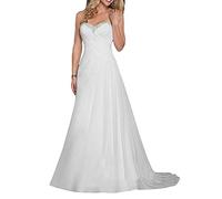 XUYUDITA Chiffon Beach Brautkleid Lace-up Brautkleider Braut Kleider Elfenbein-44