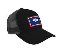 XVBCDFG Flagge von Wyoming Baseball Cap Atmungsaktive Gebogene Krempe Mesh Caps Sonnenblende Hip-Hop Hut Verstellbare Trucker Hüte für Männer, Siehe Abbildung, One size