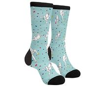 XVBCDFG Guyana Flagge Rot Gelb Grün Socken Männer Frauen Lustige Verrückte Neuheit Crew Tube Socken, Casual Athletic Sport Kleid Socken, Climber Teal Blue, One size