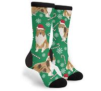 XVBCDFG Rough Collie Weihnachtssocken für Herren und Damen, lässig, verrückt, lustig, sportlich, ausgefallen, Grafik, Crew-Socken, feuchtigkeitsableitendes Geschenk, Siehe Abbildung, One size