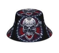 XVBCDFG Totenkopf-Hut, doppelseitig, wendbar, für Outdoor, Reisen, Fischer, Strand, Sonnenhut, Unisex, für Damen und Herren, siehe abbildung, One size