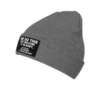 XVBCDFG We Do This Not Because It Is Easy Strickmütze, für Herren und Damen, schwarz, Wintermütze, Totenkopfmütze, warm, klassisch, lässig, Deep Heather, Einheitsgröße