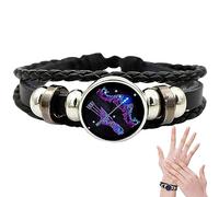 Xvilmaun 12 Sternbild Armband | Sternzeichen-Seil-Armband - Tragbares mehrschichtiges Sternbild-Lederarmband für Damen und Herren