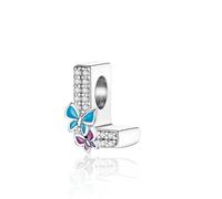 XWN Buchstabe Charm Anhänger Damen Alphabet A-Z 925 Sterling Silber für Armband Charms Beads passend für Pandora Armband und Halskette, Kompatibel mit Europäischen Armbänder für Frauen Z237