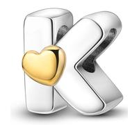 XWN Buchstabe Charm Anhänger Damen Alphabet A-Z 925 Sterling Silber für Armband Charms Beads passend für Pandora Armband und Halskette, Kompatibel mit Europäischen Armbänder für Frauen