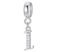 XWN Buchstabe Charm Anhänger Damen Alphabet A-Z 925 Sterling Silber für Armband Charms Beads passend für Pandora Armband und Halskette, Kompatibel mit Europäischen Armbänder für Frauen