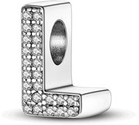 XWN Buchstabe Charm Anhänger Damen Alphabet A-Z 925 Sterling Silber für Armband Charms Beads passend für Pandora Armband und Halskette, Kompatibel mit Europäischen Armbänder für Frauen