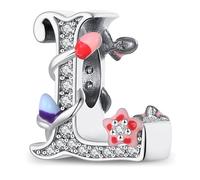 XWN Buchstabe Charm Anhänger Damen Alphabet A-Z 925 Sterling Silber für Armband Charms Beads passend für Pandora Armband und Halskette, Kompatibel mit Europäischen Armbänder für Frauen