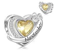 XWN Damen Charm Anhänger Geburtsstein für Armband 925 Sterling Silber 12 Geburtsstein Charms Beads passend für Pandora Armband, Kompatibel mit Europäischen Armband und Halskette für Frauen Mädche