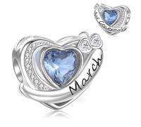 XWN Damen Charm Anhänger Geburtsstein für Armband 925 Sterling Silber 12 Geburtsstein Charms Beads passend für Pandora Armband, Kompatibel mit Europäischen Armband und Halskette für Frauen Mädche