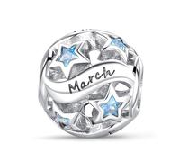 XWN Damen Charm Anhänger Geburtsstein für Armband 925 Sterling Silber 12 Geburtsstein Charms Beads passend für Pandora Armband, Kompatibel mit Europäischen Armband und Halskette für Frauen Mädche
