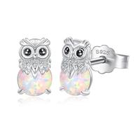 XWN Eule Ohrstecker 925 Sterling Silber Niedliche Tier Ohrstecker Mädchen Kinder Eule Ohrringe mit Opal