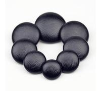 XWNXQ 20 Stück 10-25 mm PU-Lederknöpfe, Schwarze Kunstlederknöpfe mit Griffen, runde Nähknöpfe aus Metall, Mantel-, Sofa- und Bekleidungszubehör