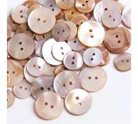 XWNXQ 20 Stück 9-23 mm natürliche Perlmuttknöpfe, 2 Löcher, runde rosa Muschelknöpfe für Hemd, Kleid, Pullover, Strickjacke, Basteln, Nähzubehör