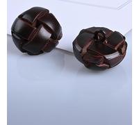 XWNXQ 5 Stück 15-25 mm Knöpfe aus Rindsleder, weiße, Schwarze und braune Lederknöpfe, handgewebte runde Lederknöpfe, dekorative Knöpfe für Anzüge, Mäntel und Strickjacken