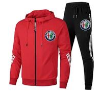 XWSBUDE Kleidung, Für Alfa Romeo Giulia Stelvio Giulietta Sweatshirt Hoodie Outdoor-Freizeit-Cardigan-Jacken Klassische Sportbekleidung Joggingkleidung,E-L