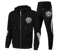 XWSBUDE Kleidung, Für Alfa Romeo Giulia Stelvio Giulietta Sweatshirt Hoodie Outdoor-Freizeit-Cardigan-Jacken Klassische Sportbekleidung Joggingkleidung,B-L