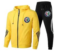 XWSBUDE Kleidung, Für Alfa Romeo Giulia Stelvio Giulietta Sweatshirt Hoodie Outdoor-Freizeit-Cardigan-Jacken Klassische Sportbekleidung Joggingkleidung,F-L