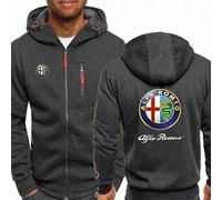 XWSBUDE Kleidung, Für Alfa Romeo Giulietta 2016-2022 Sweatshirt Hoodie Outdoor-Freizeit-Cardigan-Jacken Klassische Sportbekleidung Joggingkleidung,B-XL