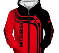 XWSBUDE Kleidung, Für Mitsubishi ASX Pajero Sport Outlander Grandis Lancer Sweatshirt Hoodie Outdoor-Freizeit-Cardigan-Jacken Klassische Sportbekleidung Joggingkleidung,A-L