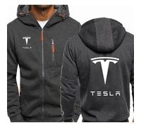 XWSBUDE Kleidung, Für Tesla Model 3 X S Y Sweatshirt Hoodie Outdoor-Freizeit-Cardigan-Jacken Klassische Sportbekleidung Joggingkleidung,B-XL