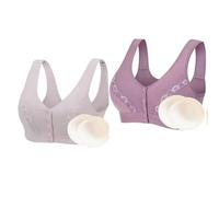 XWSM 2 Stücke Vorne Verschluss Dessous BH Mit Brust Prothese Taschen Unterwäsche Mittleren Frauen Täglichen Post Chirurgie Mastektomie BH (Color : E, Size : XXXL/XXX-Large)