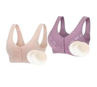 XWSM 2 Stücke Vorne Verschluss Dessous BH Mit Brust Prothese Taschen Unterwäsche Mittleren Frauen Täglichen Post Chirurgie Mastektomie BH (Color : D, Size : XXXL/XXX-Large)