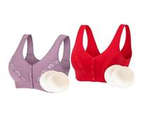 XWSM 2 Stücke Vorne Verschluss Dessous BH Mit Brust Prothese Taschen Unterwäsche Mittleren Frauen Täglichen Post Chirurgie Mastektomie BH (Color : C, Size : XL/X-Large)