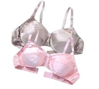 XWSM 2-teiliger Damen-BH Aus Reiner Seide Ultraweich Glatt Triangel-BH Bequem Ohne Bügel Satin Maulbeerseide Tägliche Bralette-Oberteile (Color : B, Size : 90/40AB)
