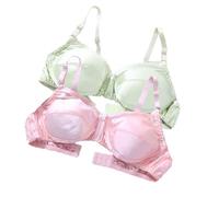 XWSM 2-teiliger Damen-BH Aus Reiner Seide Ultraweich Glatt Triangel-BH Bequem Ohne Bügel Satin Maulbeerseide Tägliche Bralette-Oberteile (Color : S, Size : 100/44AB)