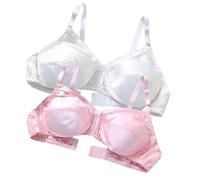 XWSM 2-teiliger Damen-BH Aus Reiner Seide Ultraweich Glatt Triangel-BH Bequem Ohne Bügel Satin Maulbeerseide Tägliche Bralette-Oberteile (Color : F, Size : 100/44AB)