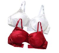 XWSM 2-teiliger Damen-BH Aus Reiner Seide Ultraweich Glatt Triangel-BH Bequem Ohne Bügel Satin Maulbeerseide Tägliche Bralette-Oberteile (Color : T, Size : 80/36AB)