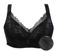 XWSM Baumwoll BH Prothese Taschen-Post-OP-BH for Frauen Mittleren Alters Mastektomie Schlaf Yoga Alltags BH-Oberteil Unterwäsche Büstenhalter (Color : Black, Size : 85/38C)