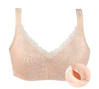 XWSM Baumwoll Prothese Taschen-Post-OP-BH für Frauen Mittleren Alters - Mastektomie Schlaf Yoga Alltags Oberteil Unterwäsche Büstenhalter (Pink, 90/40C)