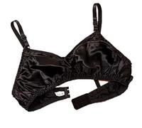 XWSM Damen-BH Aus 100% Maulbeerseide Weicher Glatter Triangel-BH Dünn Ungepolstert Doppelseitig Satin-Seide Bralette-Oberteile Dessous (Color : Black, Size : 105/46AB)