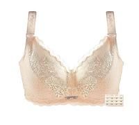 XWSM Dünne Mastektomie BHS Plus Size Dessous Mit Taschen Bralette Top for Frauen Nach Der Operation Spitzen Silikon Brustprothesen Unterhemd (Color : Beige, Size : 95/42C)